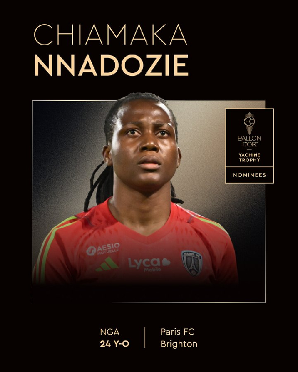 Chiamaka Nnadozie nominated for 2025 Yachine Women's Trophy