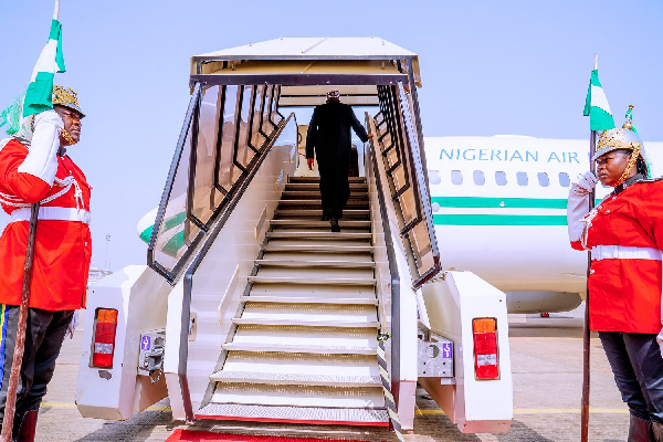 President Muhammadu Buhari travelling by air