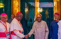 Tinubu receiving Catholic leaders