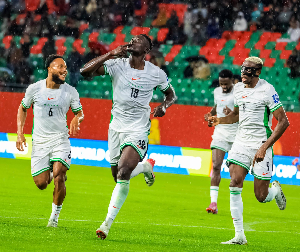 Super Eagles stars Akor Adams and Chidera Ejuke were in action against Gabon