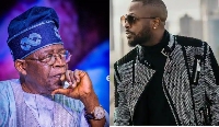 A collage of Bola Tinubu and Tunde Ednut