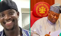 A photo collage of VDM and Senate President Godswill Akpabio