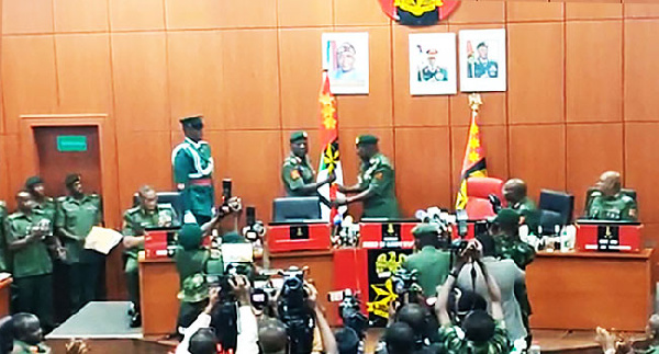 The handover ceremony at the Defence Headquarters in Abuja