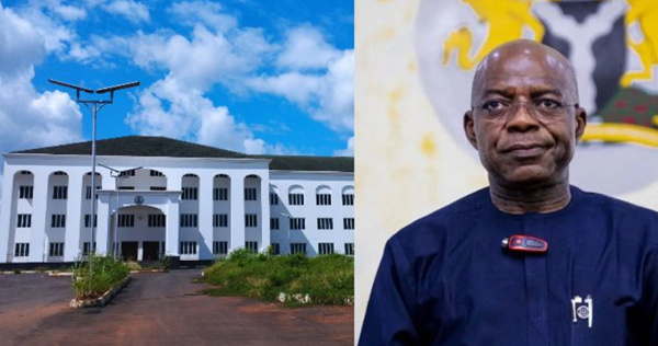 The new Government House and Governor Alex Otti of Abia State