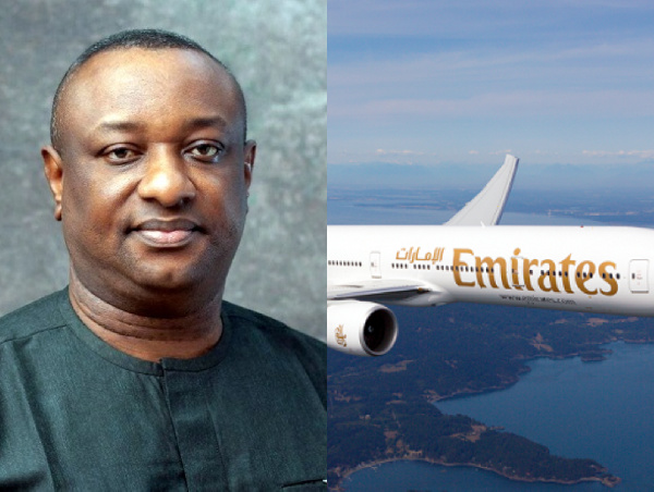 Festus Keyamo and Emirates aircraft