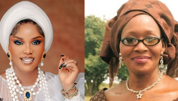 A photo collage of Iyabo Ojo and Kemi Olunloyo