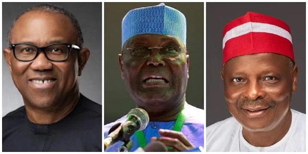 Peter Obi, Atiku Abubakar and Rabiu Kwankwaso