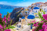 A village on the Greek island of Santorini