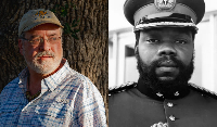 A photo collage of Mike Arnold and Lieut. Col. Odumegwu Ojukwu