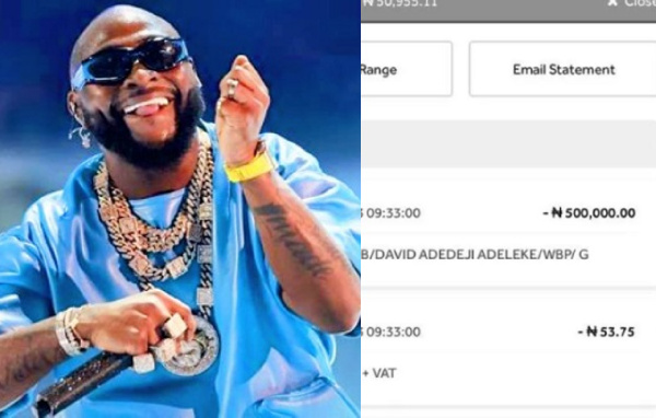 Davido and transaction receipts