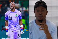 A photo collage of Stanley Nwabali and Lege Miami