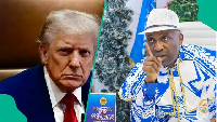 A photo collage of US President Donald Trump and Primate Babatunde Elijah Ayodele
