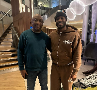 Super Eagles defender, Ola Aina and NFF President, Ibrahim Musa Gusau