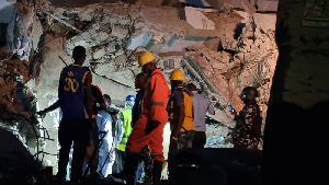 Three-storey building under construction collapsed on Borno Street, Alagomeji. Yaboa, Lagos state