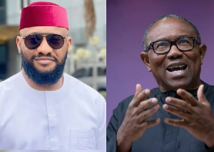 A photo collage of Yul Edochie and Peter Obi