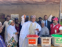 Nigerian President, Muhammadu Buhari cast his ballot in Daura, Kastina