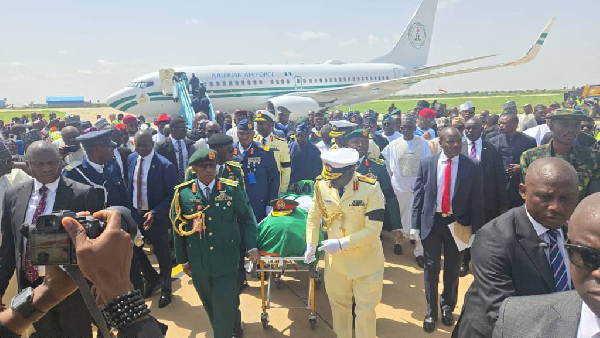 Buhari's remains at the airport