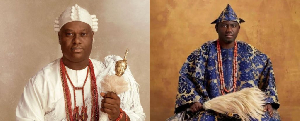 A photo collage of Ooni Of Ife and Alaafin