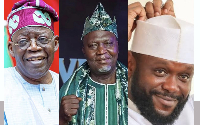 A photo collage of President Bola Tinubu, Ganiu Nafiu and Seyi Tinubu