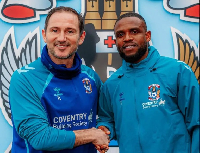 Frank Onyeka  with Sky Bet Championship club Coventry City boss, Frank Lampard