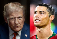 A photo collage of President Donald Trump and Cristiano Ronaldo