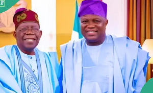 Former governor of Lagos state, Akinwunmi Ambode and President Bola Tinubu