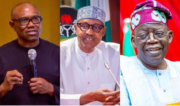 Peter Obi, Buhari and Tinubu