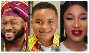 Churchill,  son, and Tonto Dikeh,