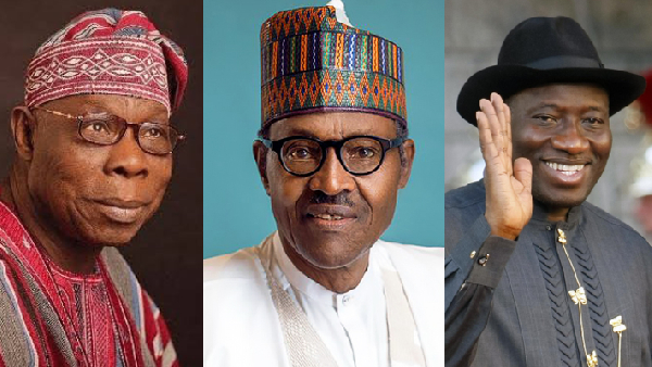 L-R:  Olusegun Obasanjo, Muhammadu Buhari and Goodluck Jonathan