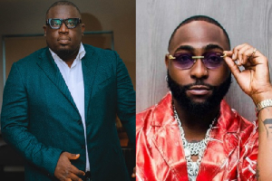 A photo collage of Davido and Soso Soberekon
