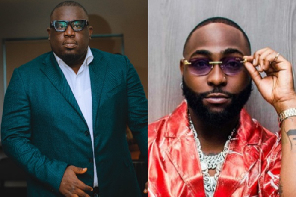 A photo collage of Davido and Soso Soberekon