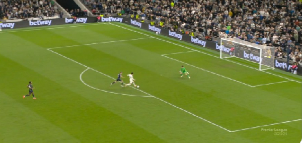 Son had a glorious opportunity to draw Spurs level against Man City but was denied by Ortega