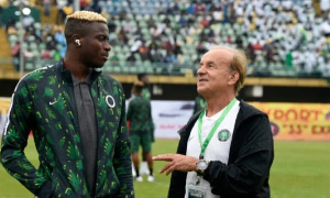 Victor Osimhen and Gernot Rohr