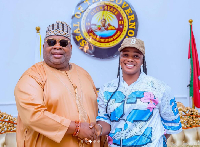 Governor Ademola Adeleke offers a scholarship to Osun puff-puff seller