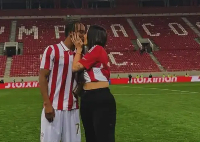 Bruno Onyemaechi shares passionate kiss wife his Fiancée