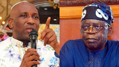 L-R: Primate Elijah Ayodele, President Bola Ahmed Tinubu