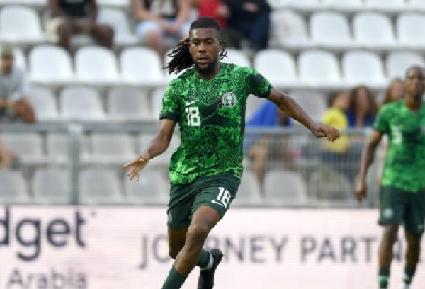 Alex Iwobi in action for the Super Eagles at the AFCON