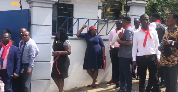 Some staff of Prudential Bank protest