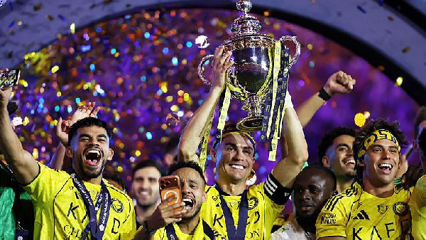 Al Nassr captain, Cristiano Ronaldo lifts Saudi Pro League title with his teammates