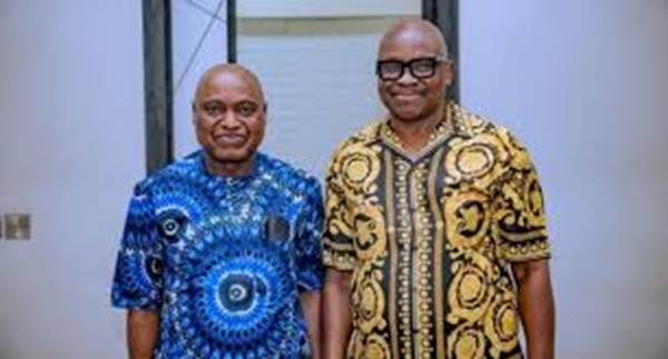 Former Ekiti State Governor, Ayodele Fayose and Ekiti State Governor, Biodun Oyebanji