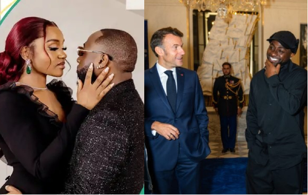 Chioma, Davido and President Macron