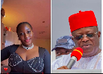A photo collage of the late Mary Habila and Minister Dave Umahi