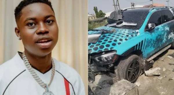 Popular Nigerian TikToker Peller crashes his newly purchased Benz