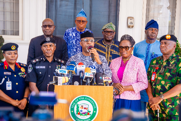 Dapo Abiodun with security chiefs