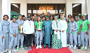 Super Falcons meets President Tinubu and First Lady Oluremi Tinubu at Aso Rock