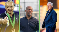 L-R: Gernot Rohr, Eric Chelle, Hugo Broos