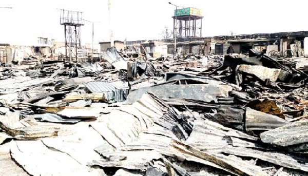 Burnt Maiduguri market