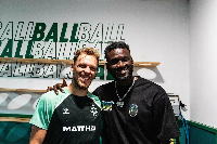 Senne Lynen and Victor Boniface at the Weser Stadion. [Photo Credit/ Werder.en]
