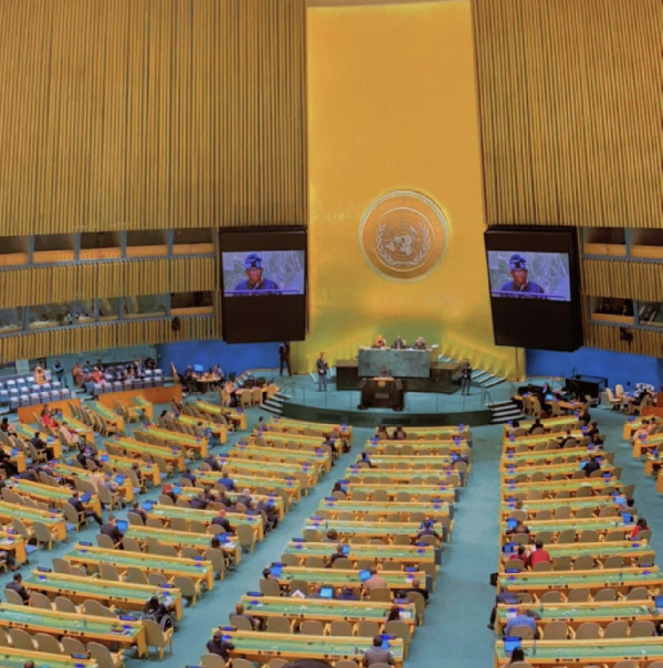 An almost empty UN hall