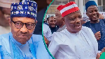 A collage of late President Muhammadu Buhari and Rabiu Kwankwaso